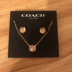 Coach Necklace and Earrings