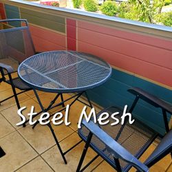 Mest Table ( Bistro) & 2 Mesh Chairs