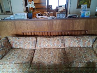 Vintage Floral Three-Cushion Sofa