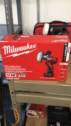 Milwaukee 12v Variable Speed Polisher/Sander Kit Includes 2 Batt Charger And Case