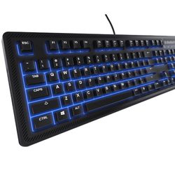 🔥NEW🔥 SteelSeries Apex 100 Gaming Keyboard, Tactile & Silent, Blue LED Backlit