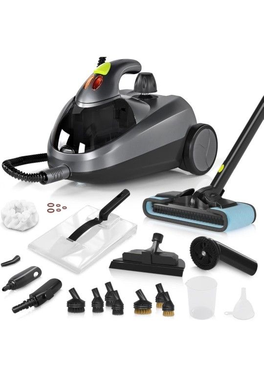 Brand New Heavy-Duty Steam Cleaner - 1500W Multipurpose Handheld Floor Steamer with 22 Accessories 16ft Cord for Home, Car Detailing, Tile, Grout, Car