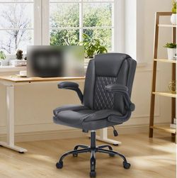 NEW - Chair with Adjustable Armrest - Leather Home Office Desk Chair