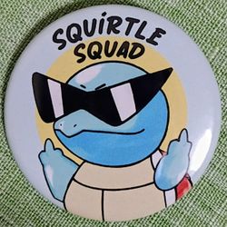 Squirtle Squad Buttons 1.75 Inch Pin Backs
