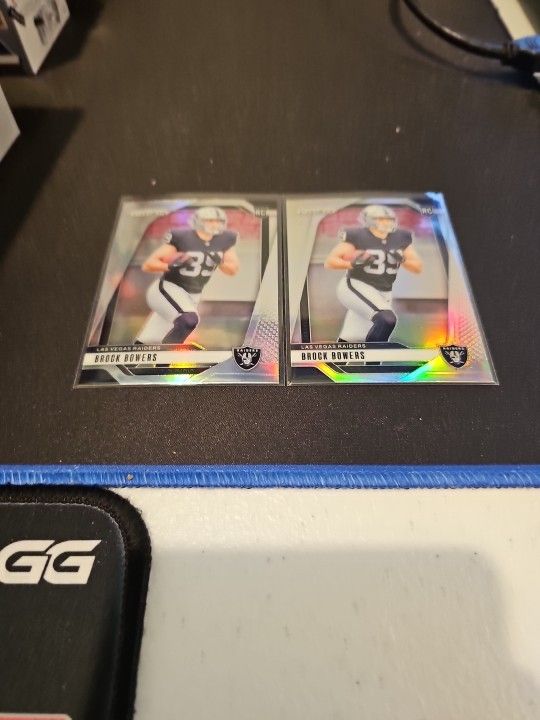(2x) 2024 Panini Prizm Brock Bowers Silver Prizm Rookie Card