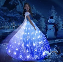 New! Girls Frozen LED Light Up Dress 🌟
