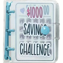 $1000 Saving Challenge Mini Portable Budget Book for Saving Money, Laptop Bag with Clear and Lightweight Flap