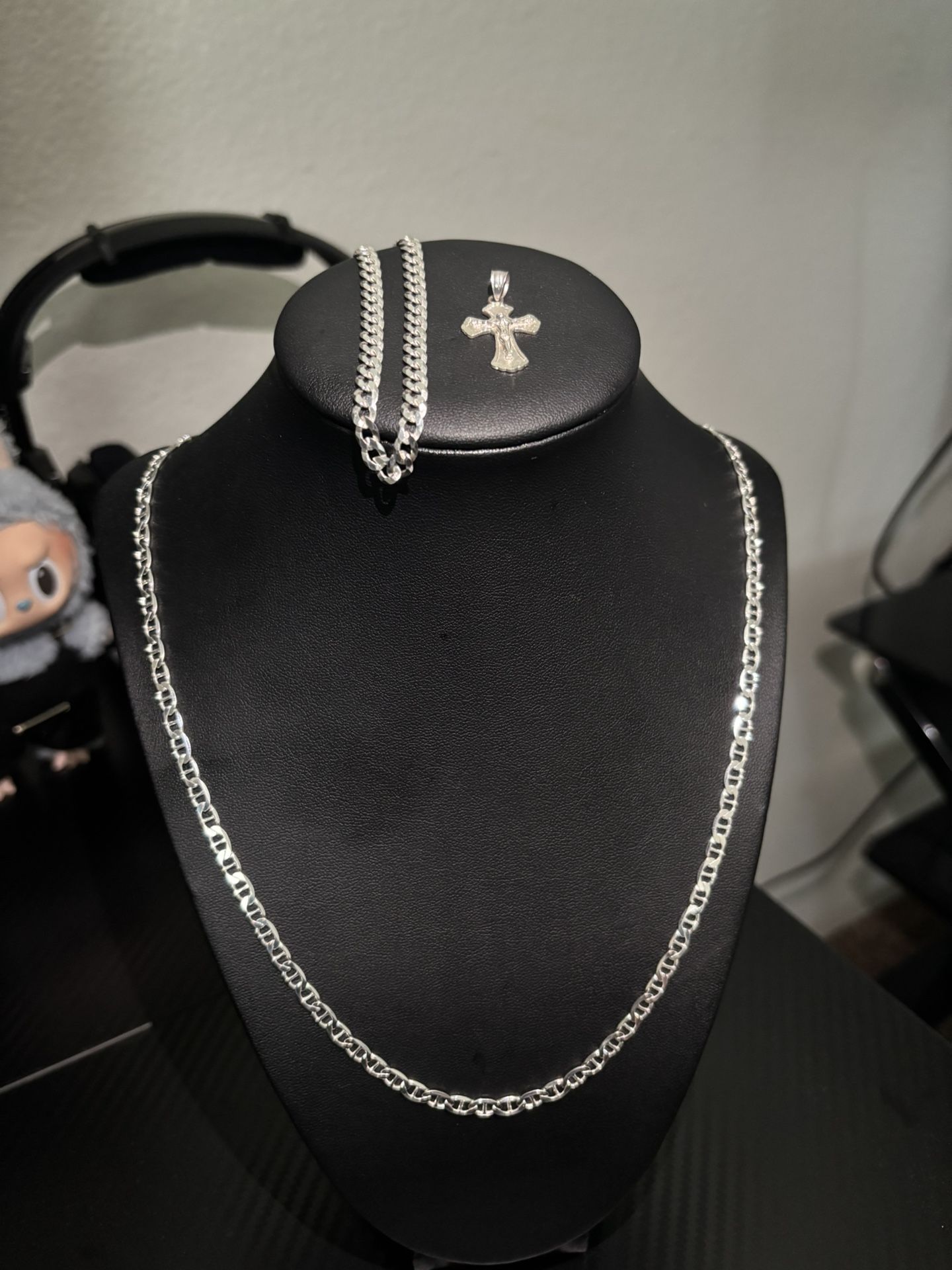 925 Sterling Silver Chain And Bracelet