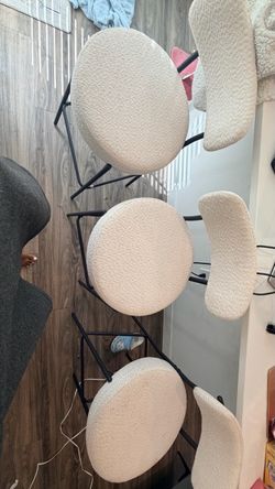 Boucle Accent Chair with Black Metal Frame