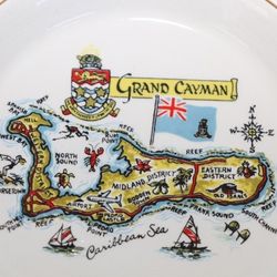  "Grand Cayman" Weatherby Hanley England Porcelain CAYMAN ISLANDS  SOUVENIR PLATE. 