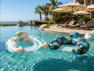 Inflatable Pool Float Lounger with Mesh Seat