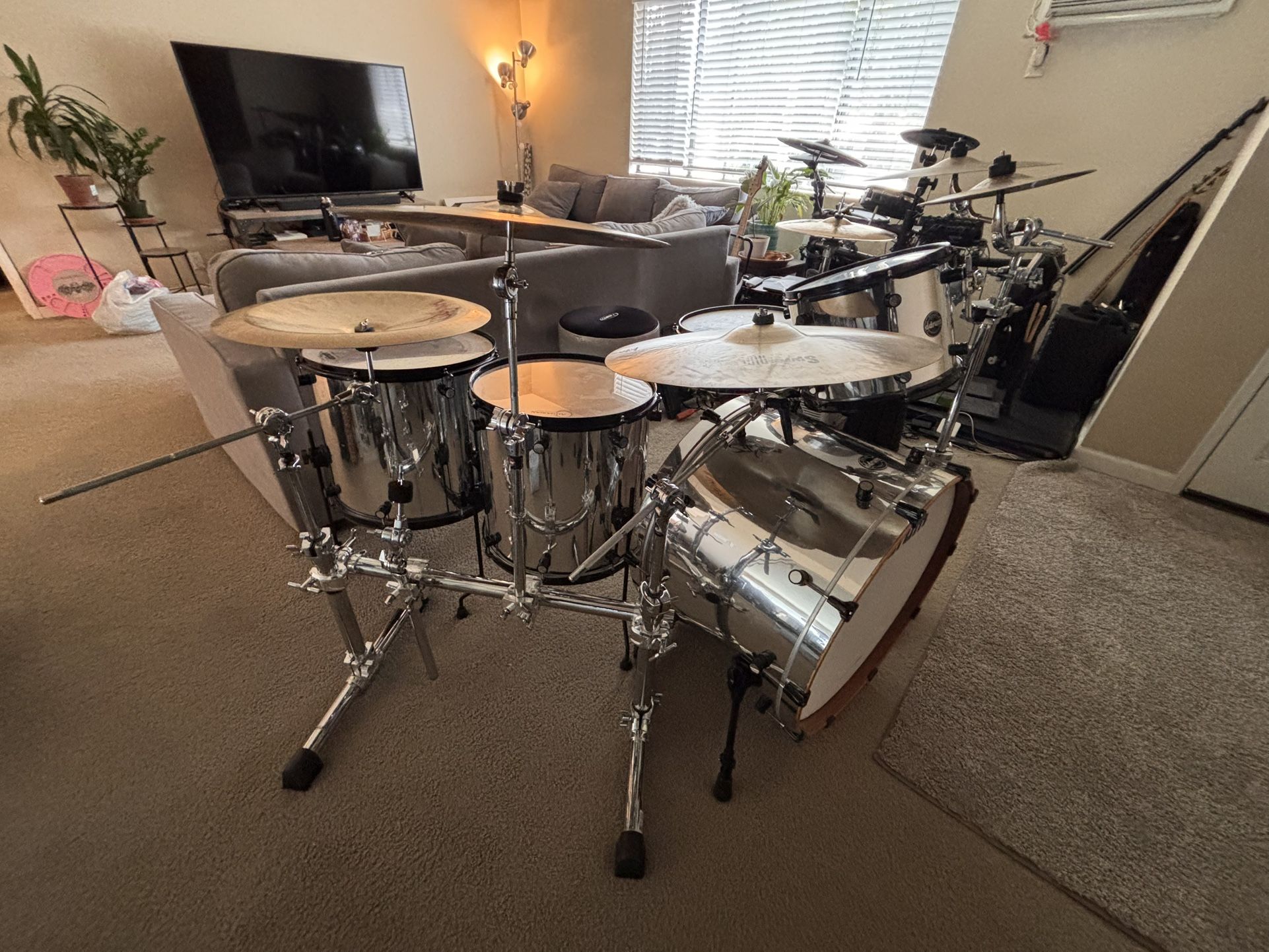 DDrums With Stealth Rack, Brass Snare And All Cymbals