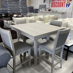 GRAY COUNTER HEIGHT DINING TABLE