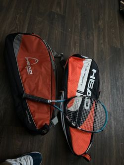 2 tennis racket bags 1 tennis racket