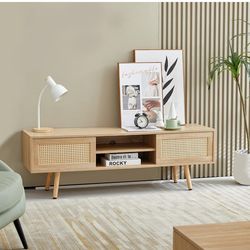 Rattan Media Console