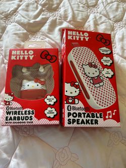 Hello Kitty Bluetooth Earbuds & Portable Speaker Bundle