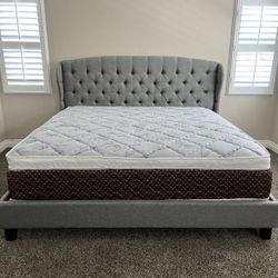New King Bed Frame With Mattress