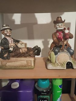 Vintage Waco Melody in Motion "Willie the Whistler" Hobo Music Box And Vintage WACO Melody In Motion "Wild West Willie" Porcelain Music Box