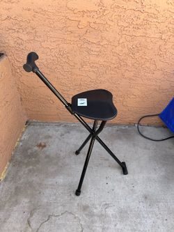 Folding stick with chair
