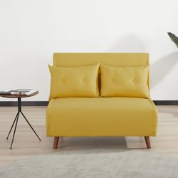 Yellow  covertible accent chair like new