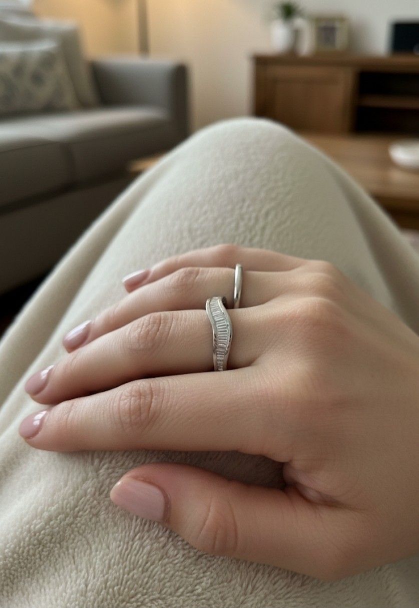 14k white gold 1ctw modern art deco ring