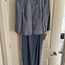 Formal Gown Size 12 With Detachable Beaded Jacket