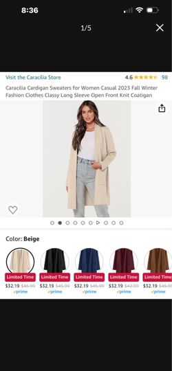 Caracilia Women's Open Front Knit Cardigan