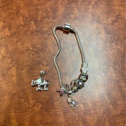 Sterling silver bracelet and necklace charm