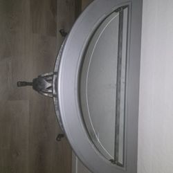 Silver Half Round Entry Table