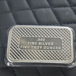Two (2) Five Troy Oz .999 Fine Silver Bullion bars