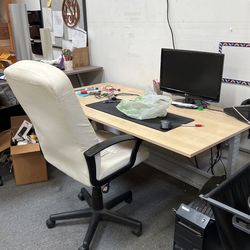 Computer Office Desk With Chair And Monitor 