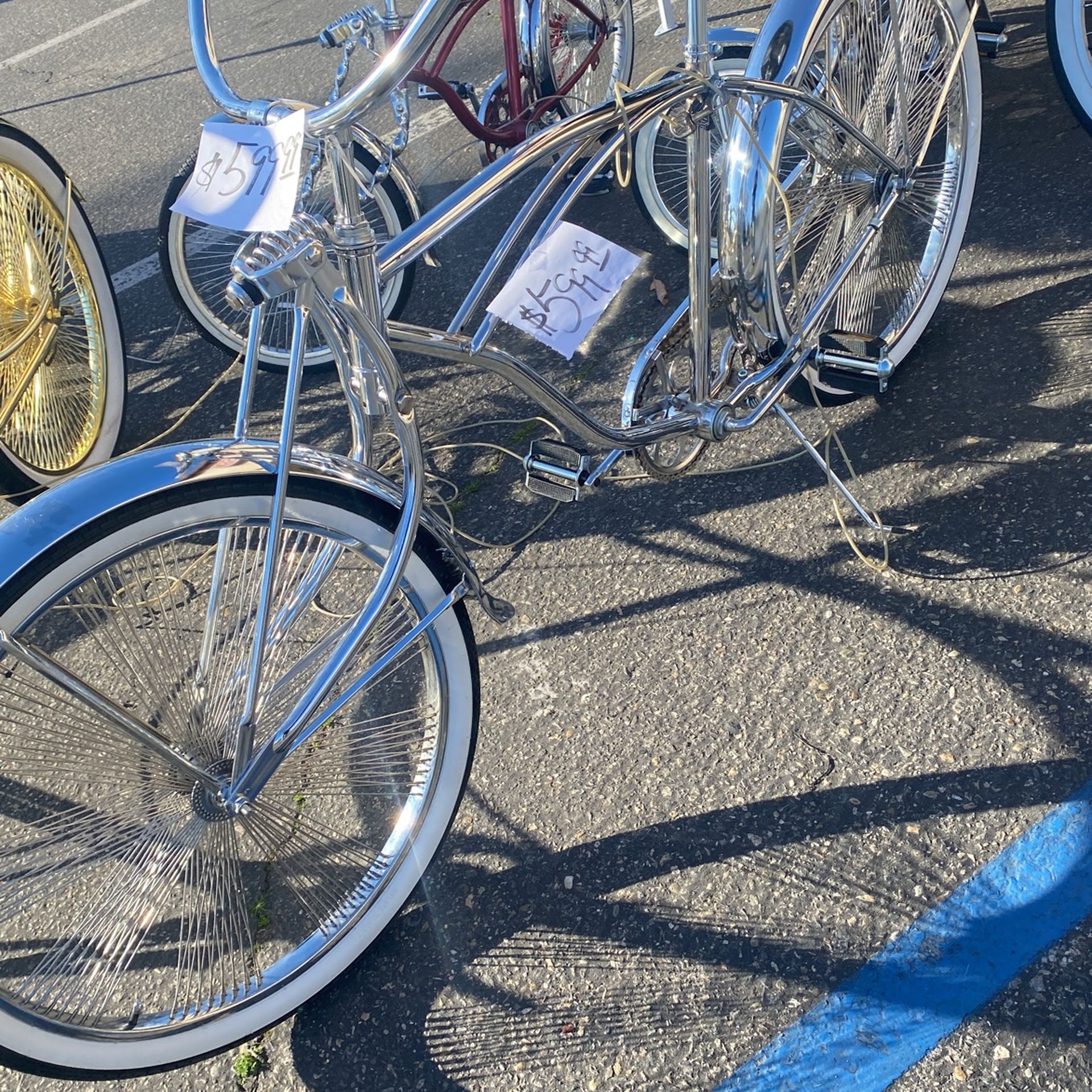 26 inch beach cruiser all chrome stretch Gold Bikes