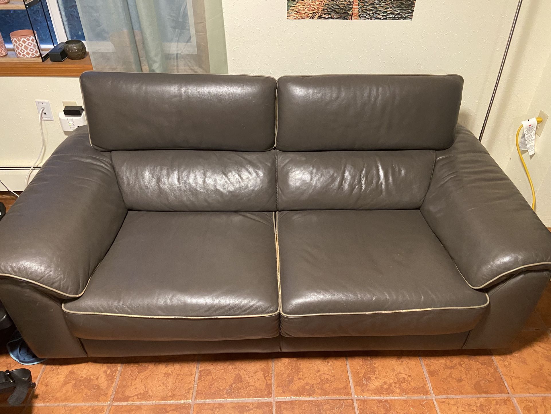 Leather Couch And Matching Chair