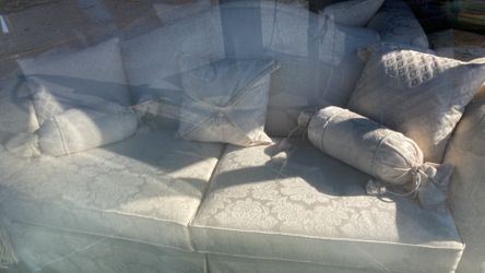 White Camelback French Provincial Style Sofa