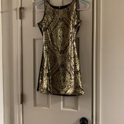 Homecoming/prom Gold Sequin Dress Size 1/2
