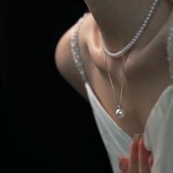 Suze pearl chain French simple pendant female ins niche light luxury temperament high-end necklace versatile fashion collarbone