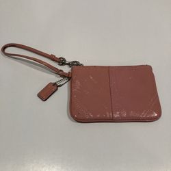 Coach Pink Patent Leather Wristlet