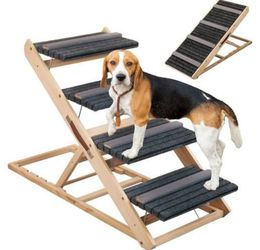 2-in-1 Dog Ramp And Dog Stairs Folding Ramp For Bed Couch 