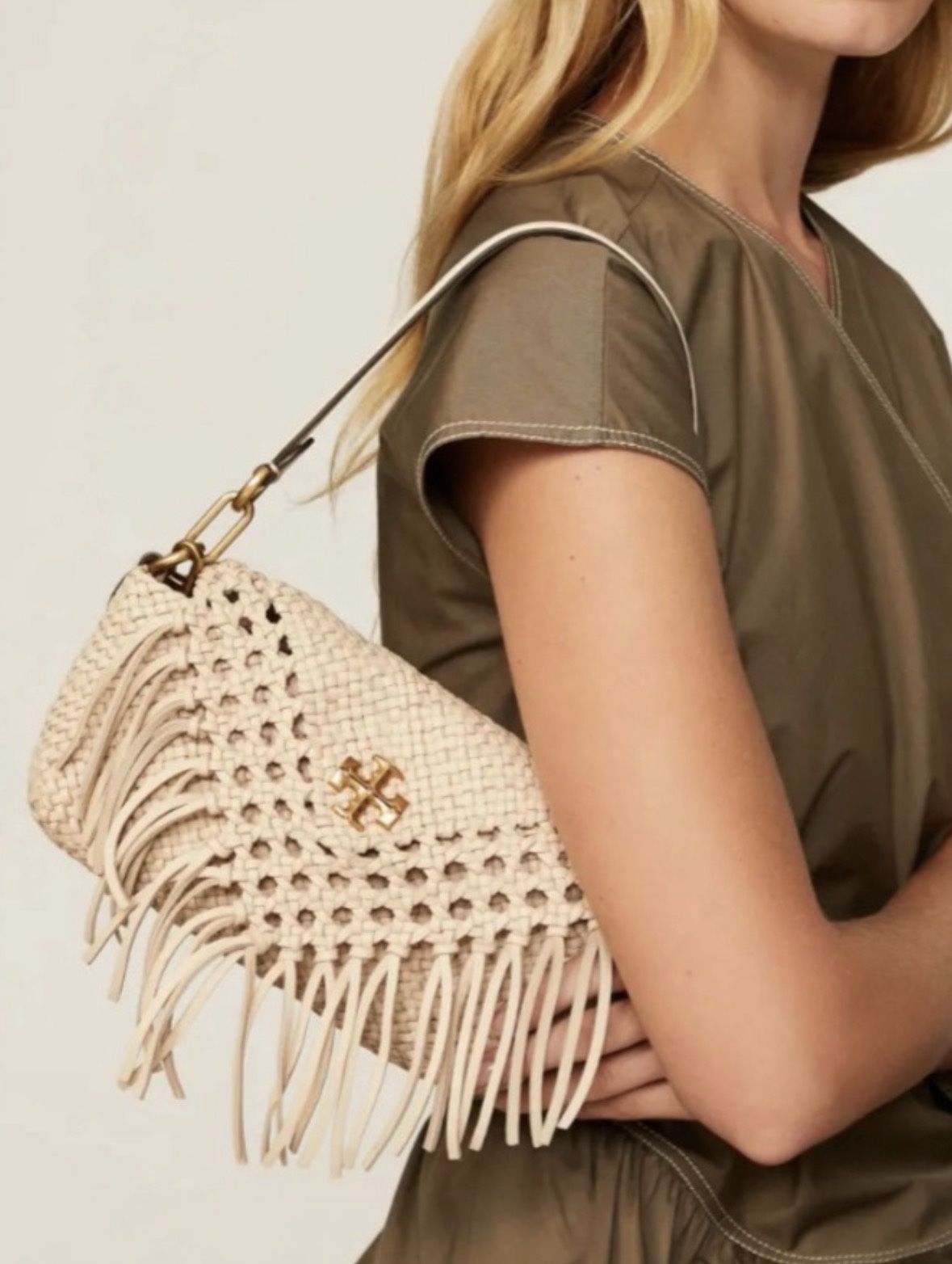 Tory Burch Kira Ivory Shoulder Crossbody Purse Bag