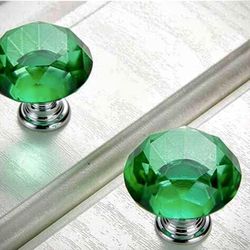 💚New!💚10 Swarovski Crystal Style Green Glass Knobs Christmas Stocking Hooks