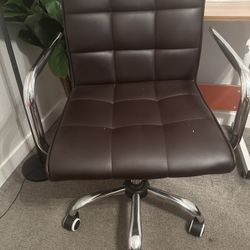 Brown Office Chair — Adjustable, Great Condition