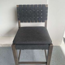 Charcoal faux leather chairs
