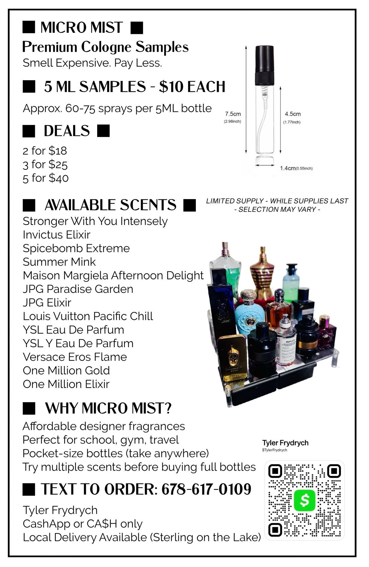Cologne for sale samples