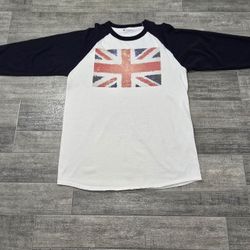 Men's Champion Large United Kingdom Flag Tshirt 3/4 Sleeve