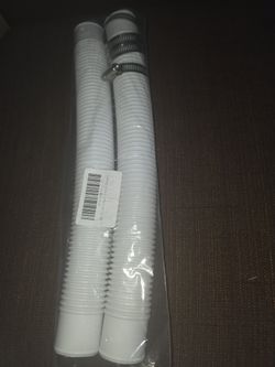 2-Pack White Pool Hoses, 1.5 in x 16 in, Filter Pump Connector with Clamps, New