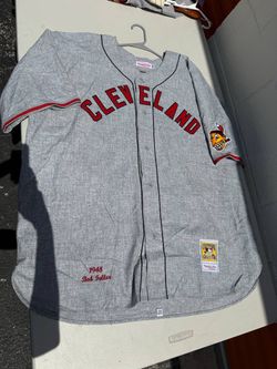Mitchell & Ness Bob Feller 1948 Cleveland Indians Jersey Men Sz 60/4XL Rare