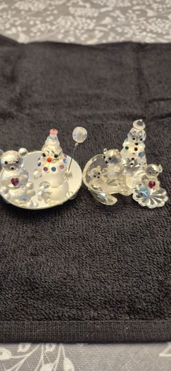 3 bears, 2 clowns in swararski