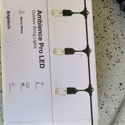 Outdoor String Lights Ambience. Light Bulb Style. 48 foot LED, NEW,bought Too Many And Cant Return 