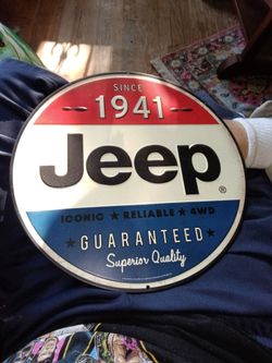Metal Jeep sign