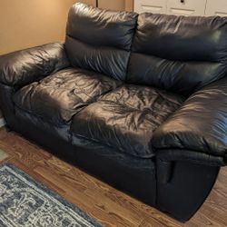 FREE Black Leather Loveseat Couch 